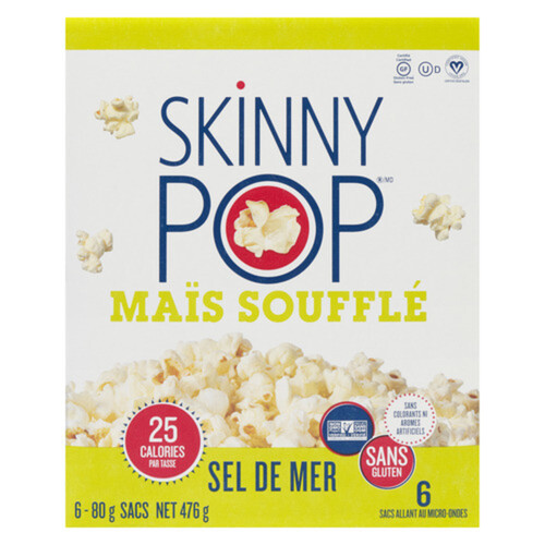 SkinnyPop microwave sea salt Popcorn 476 g