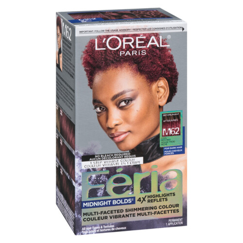 L'Oréal Hair Colour Féria Midnight Bolds M62 Cool Rich Red 1 Box