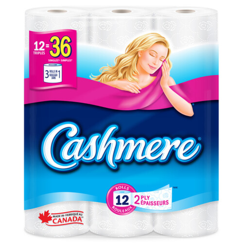 Cashmere Toilet Paper 2 Ply 12 Triple Rolls x 363 Sheets