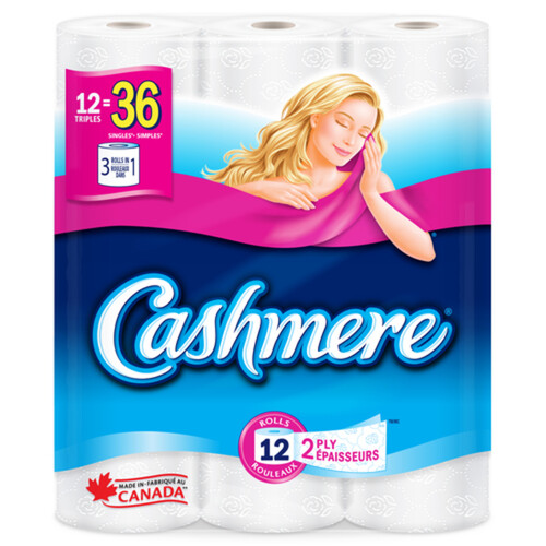 Cashmere Toilet Paper 2-Ply 12 Triple Rolls x 363 Sheets