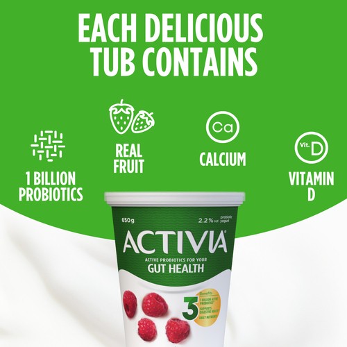Activia 2.2% Yogurt With Probiotics Raspberry Flavour 650 g