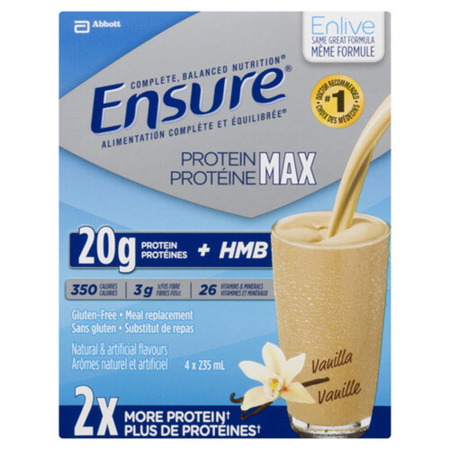 Ensure Enlive Meal Replacement Vanilla 4 x 235 ml