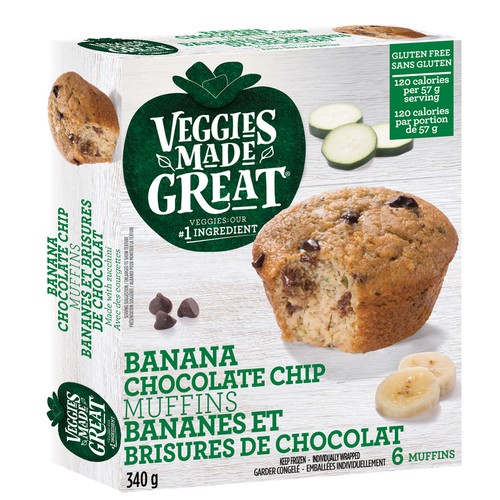 Veggies Made Great Gluten-Free Frozen Muffin Banana Chocolate Chip 340 g 