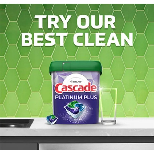 Cascade Platinum Plus Dishwasher Detergent Action Pack Fresh Scent 12 EA