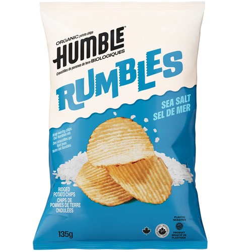 Humble Rumbles Ripple Organic Potato Chips Sea Salt 135 g