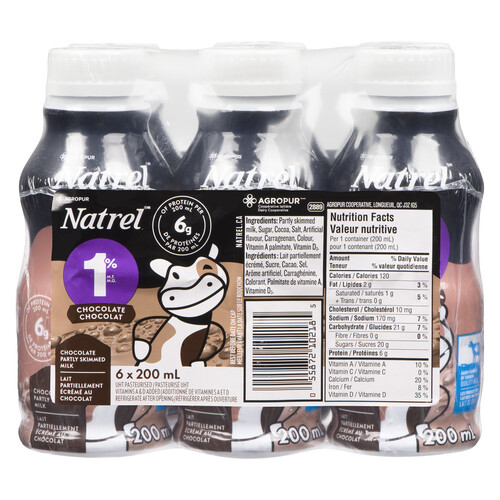Natrel 1% Milk Chocolate 6 x 200 ml