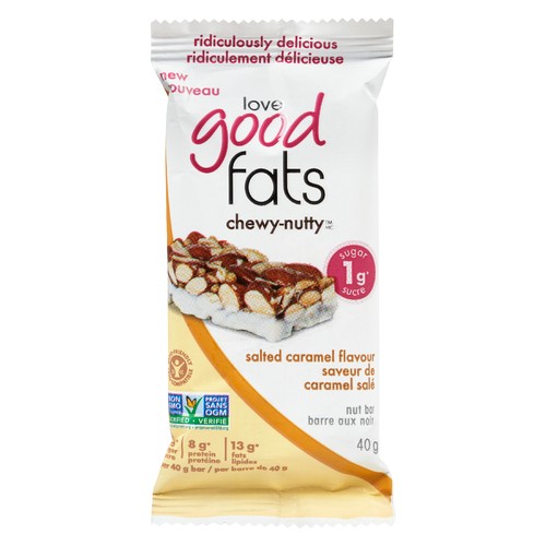 Love Good Fats Nut Bar Chewy-Nutty Salted Caramel 12 x 40 g