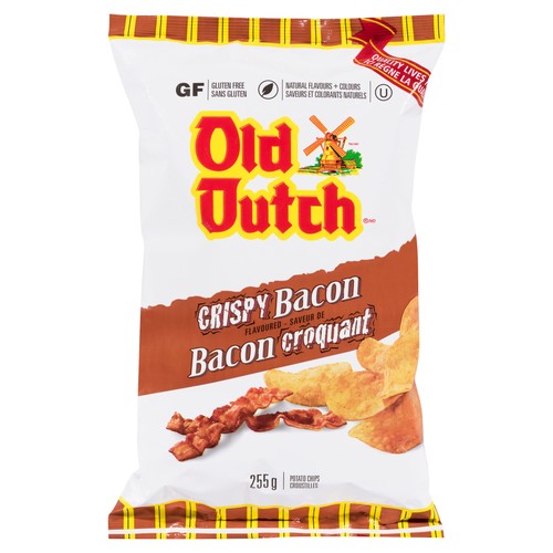 Old Dutch Gluten-Free Potato Chips Crispy Bacon 255 g