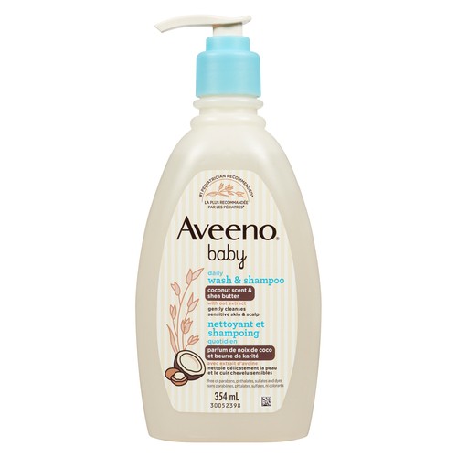 Aveeno Baby Wash & Shampoo Coconut Scent & Shea Butter 354 ml