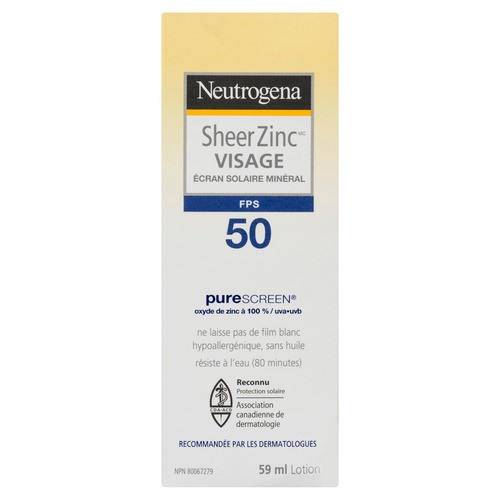 Neutrogena Face Sunscreen Sheer Zinc SPF50 59 ml