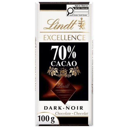 Lindt Excellence Dark Chocolate Bar 70% Cacao 100 g