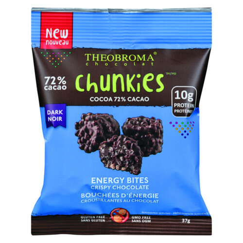 Theobroma Chocolat Gluten-Free 72% Dark Chunkies Chocolate 37 g