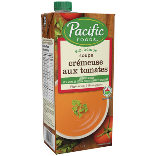 Pacific Foods Organic Gluten-Free Lightly Salted Soup Creamy Tomato 1 L