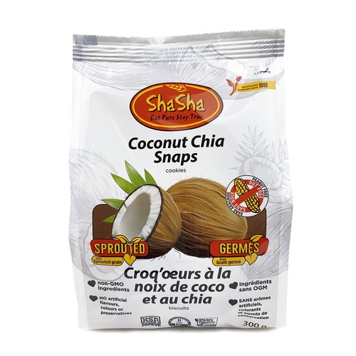 ShaSha Co. Cookies Coconut Chia Snaps 300 g