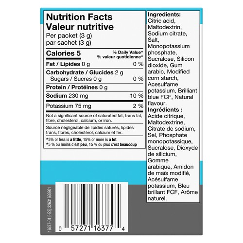 Gatorade Zero Sports Drinks Powder Sticks Glacier Freeze 10 x 3 g