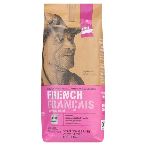 Level Ground Trading Fair Trade French Roast Coffee Bean 454 g