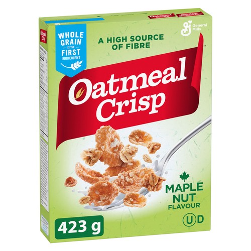Oatmeal Crisp Cereal Maple Nut High Fibre and Whole Grains 423 g