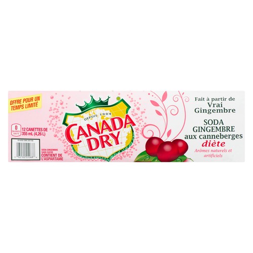 Canada Dry Diet Ginger Ale Cranberry 12 x 355 ml (cans)
