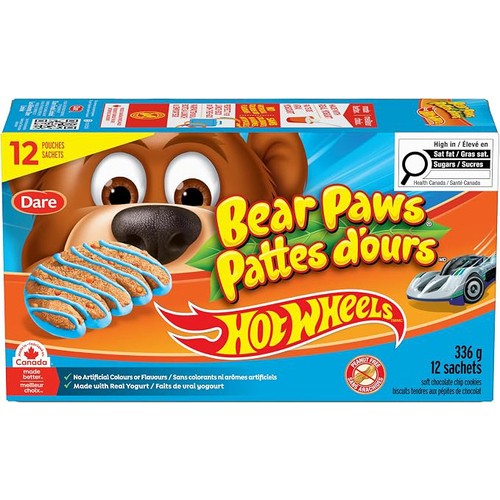 Dare Cookies Bear Paws Hot Wheels Chocolate Chip 336 g
