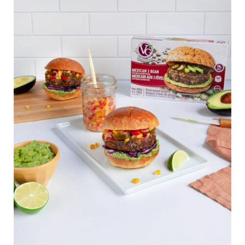 Vegetarian Gourmet Gluten-Free Frozen Burgers Mexican 3 Bean 400 g