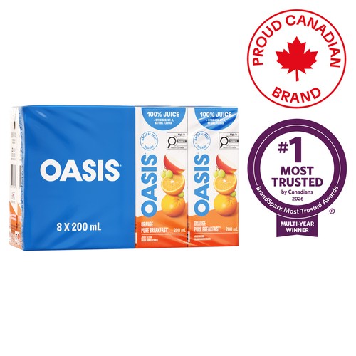 Oasis Juice Boxes Orange Pure Breakfast 8 x 200 ml