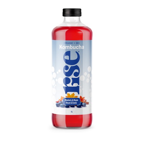 Rise Kombucha Organic Tea Blueberry Maple 1 L (bottle)