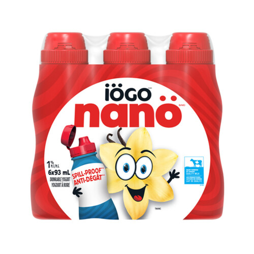 iÖGO Nanö 1% Drinkable Yogurt Vanilla 6 x 93 ml