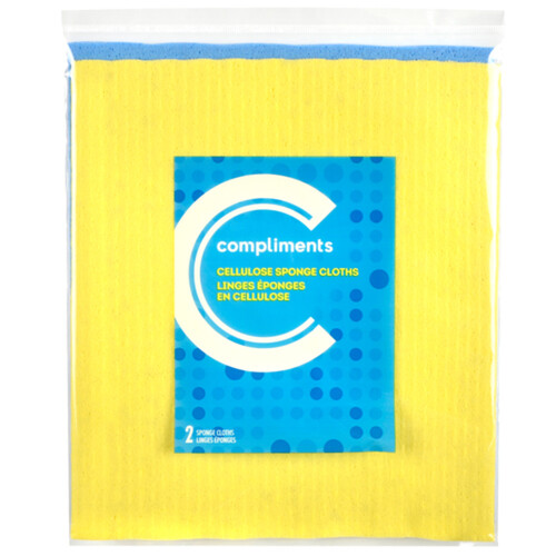 Compliments Cellulose Sponge Cloth 2 Pack