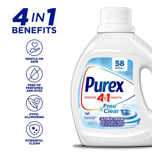 Purex Free & Clear Liquid Laundry Detergent 1.94 L