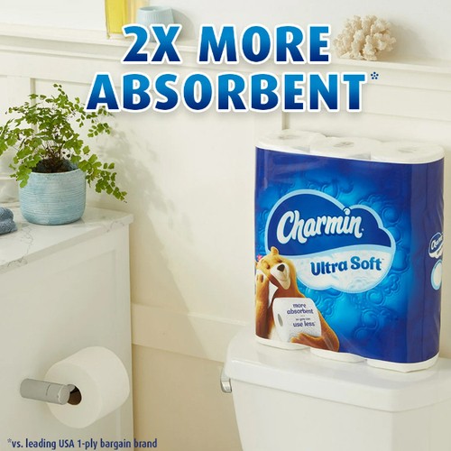 Charmin Toilet Paper Ultra Soft 2-Ply 16 Mega Rolls x 284 Sheets 