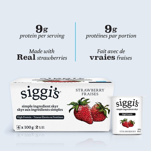 Siggi's Skyr Yogurt 2% Strawberry 4 x 100 g