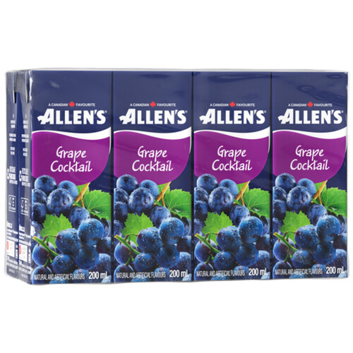Allen's Grape Cocktail Juice Boxes 8 x 200 ml