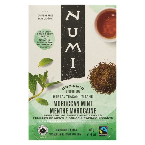 Numi Organic Simply Herbal Tea Moroccan Mint 18 Tea Bags