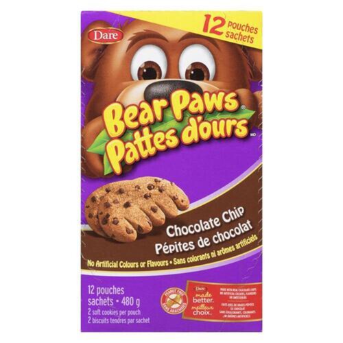 Dare Bear Paws Peanut-Free Cookies Chocolate Chip 480 g