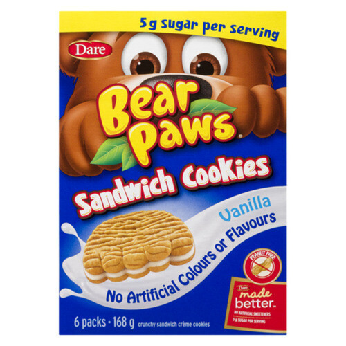 Dare Bear Paws Peanut-Free Sandwich Cookies Vanilla 168 g