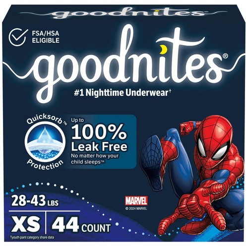 Goodnites Boys Nighttime Underwear XS (28-43 lbs) 44 Count - Voilà