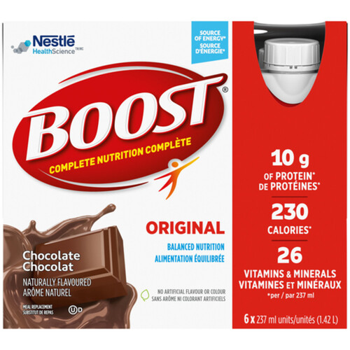 Nestlé Boost Meal Replacement Original Chocolate 6 x 237 ml (bottles)