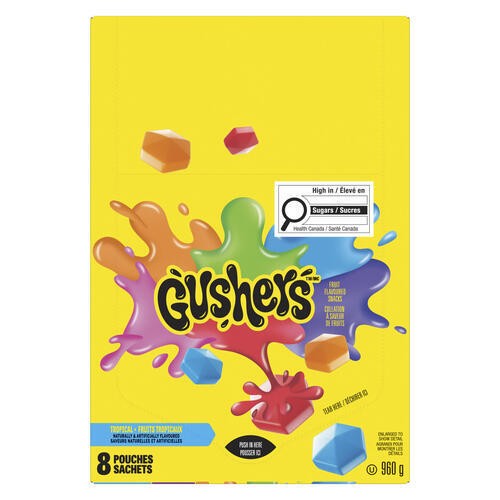 Gushers Fruit Flavoured Snacks Tropical 8 Pack 960 g