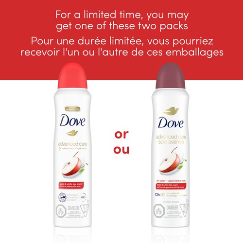 Dove Advanced Care Dry Spray Antiperspirant Apple & White Tea Scent For Women 107 g