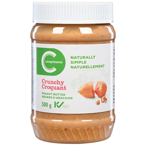 Compliments Naturally Simple Peanut Butter Crunchy 100% Natural 500 g