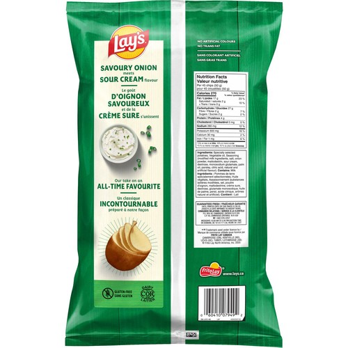Lay's Potato Chips Sour Cream & Onion Flavoured 220 g