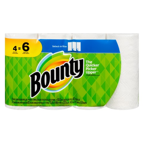 Bounty Select-A-Size Paper Towels 83 Sheets 4 Rolls