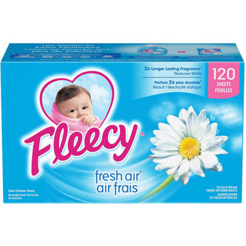 Fleecy Dryer Sheets Fresh Air Scent 120 EA