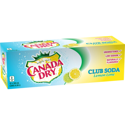 Canada Dry Club Soda Lemon-Lime 12 x 355 ml (cans)