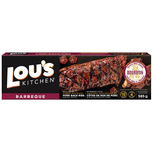 Lou's Kitchen Maple Bourbon Pork Back Rib Ribs 585 g