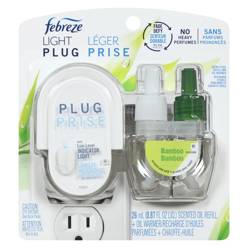 Febreze Plug Light Scented Oil Refill And Oil Warmer Bamboo 26 ml