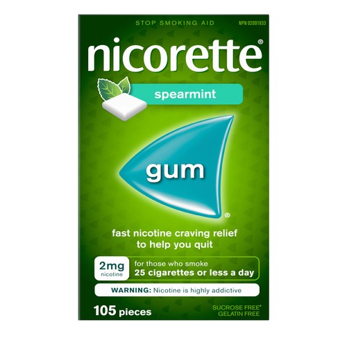 Nicorette Gum Nicotine 2 mg Spearmint Flavour 105 Pieces