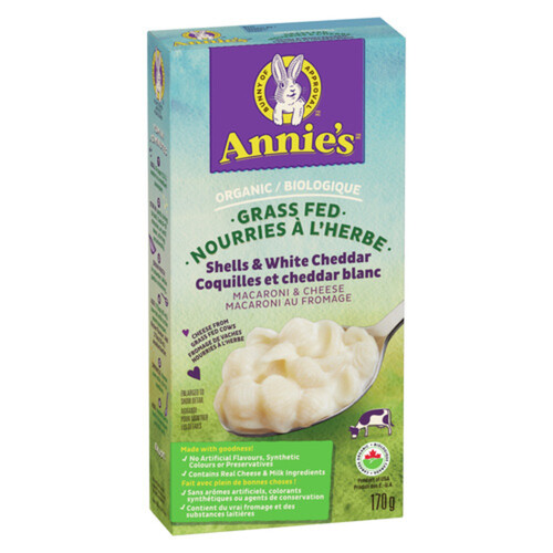 Annie's Homegrown Organic and Grass-Fed Macaroni & Cheese Shells & White cheddar 170 g