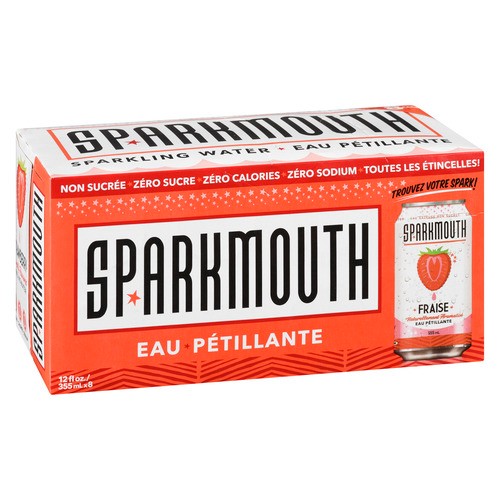 Sparkmouth Sparkling Water Strawberry 8 x 355 ml (cans)