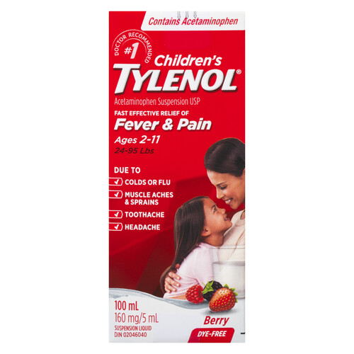 Tylenol Dye-Free Children's Suspension Berry 100 ml